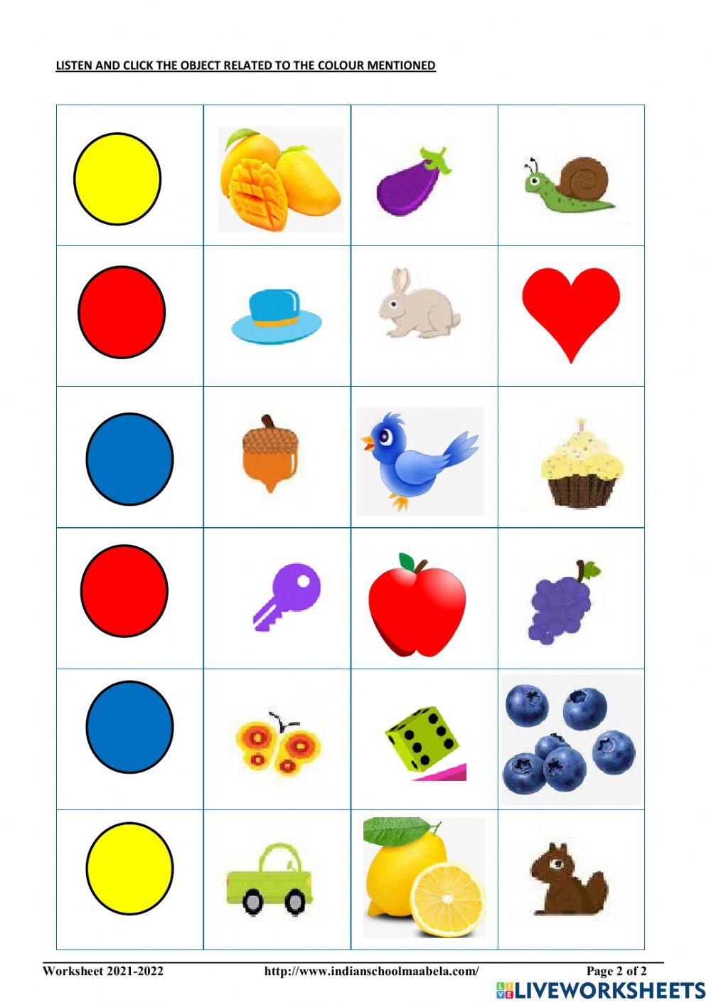 EVS - KG1 WORKSHEET