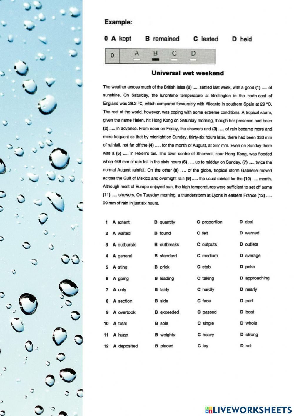1186218 | Advanced MC Cloze 04- WET WEEKEND | Ewa