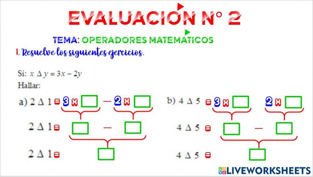 Evaluación  de razonamiento matemático