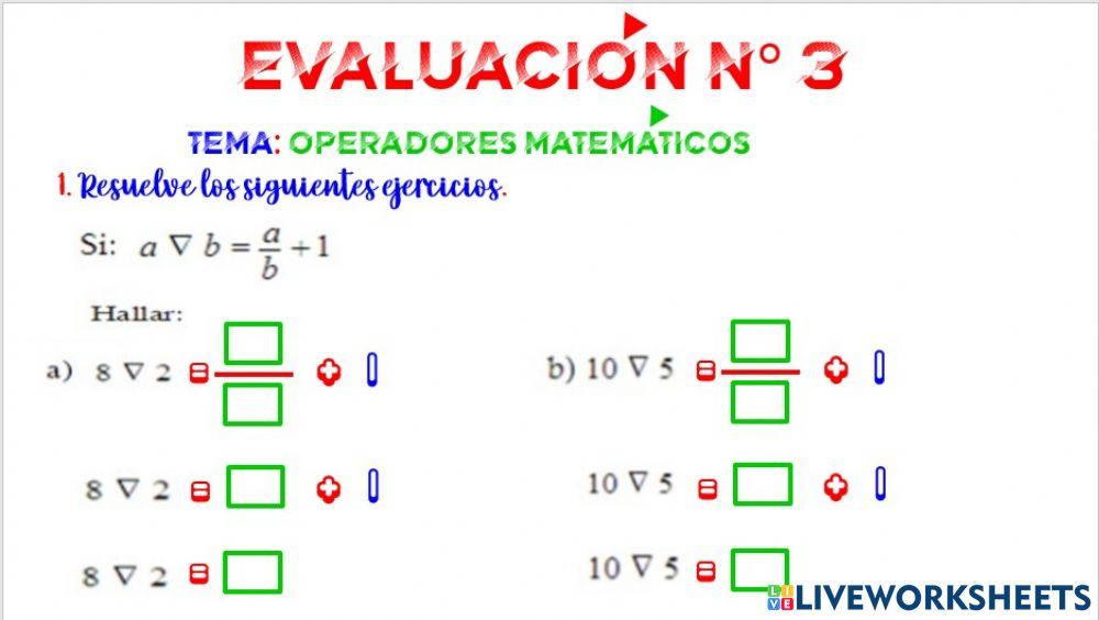 Evaluación  de razonamiento matemático