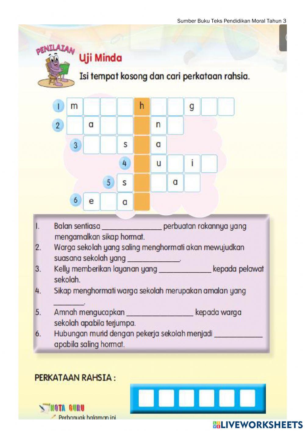Pendidikan Moral tahun 3 : HORMATI SEMUA SEMUA KAMI