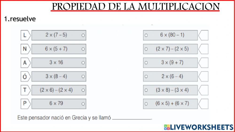 Propiedades de la multiplicacion