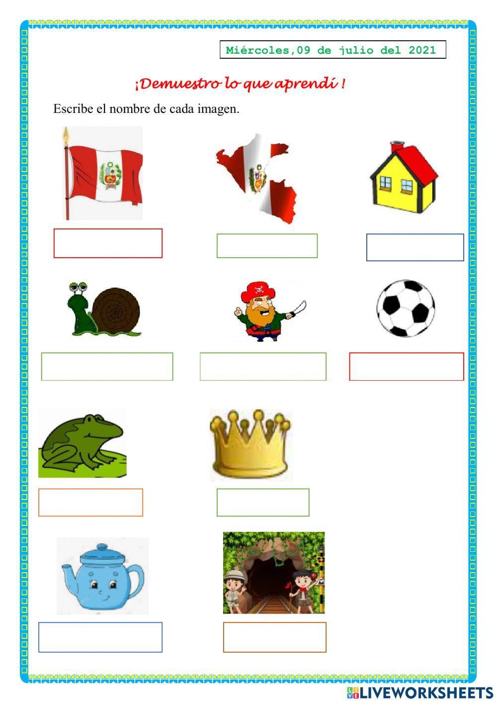 Escritura de palabras