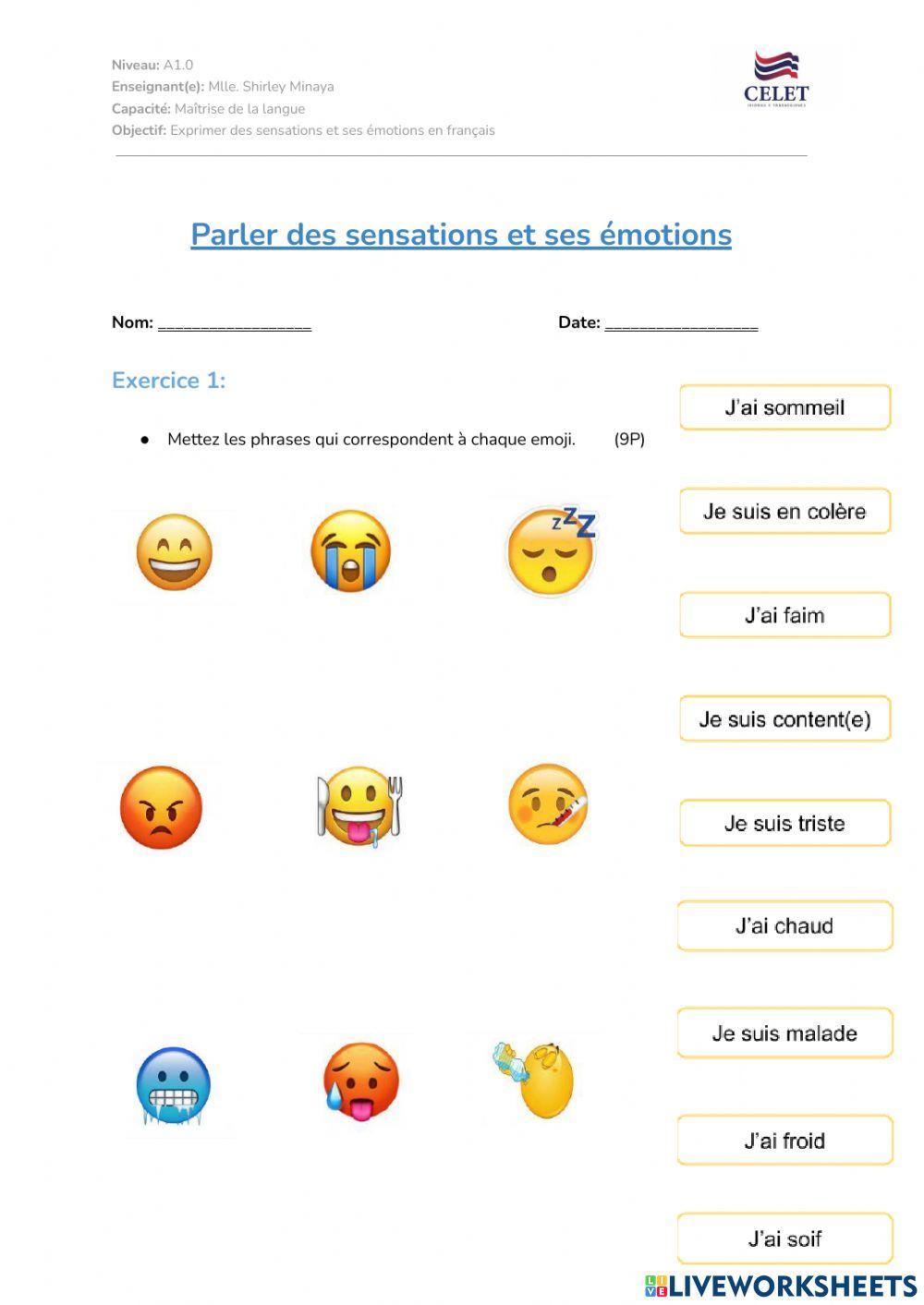 Parler des sensations et ses émotions 