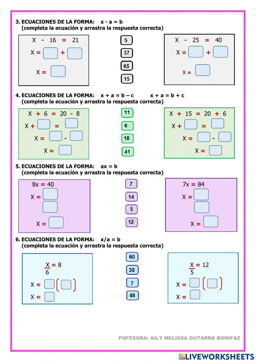 Evaluación bimestral de Álgebra