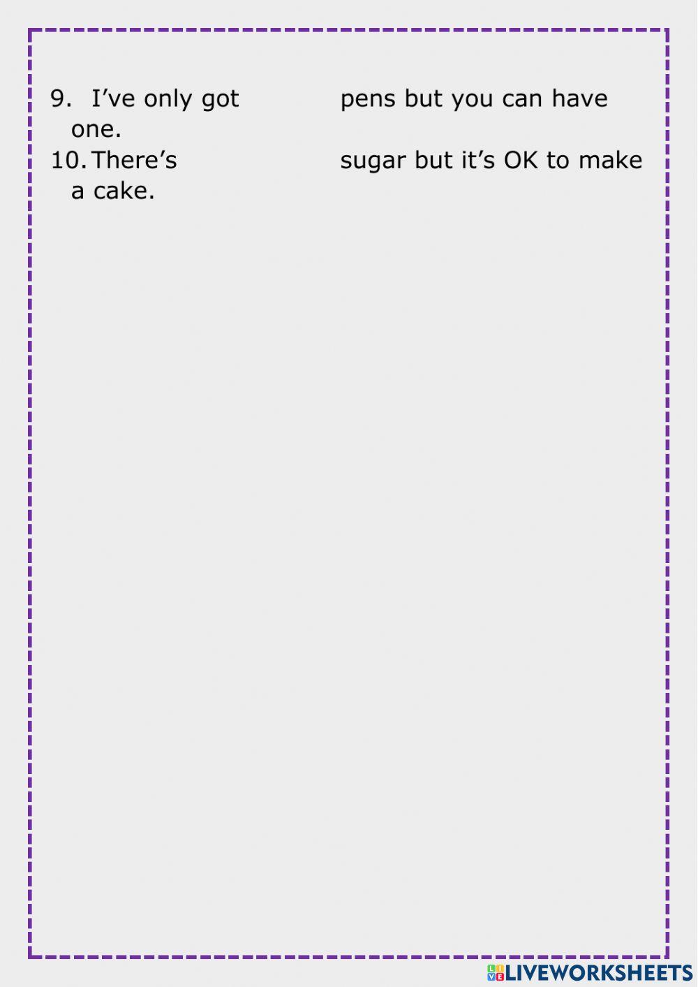 a lot of - a little - a few