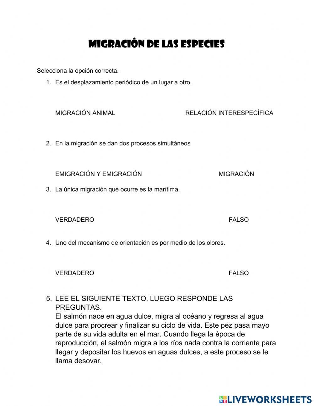 Migración de los animales