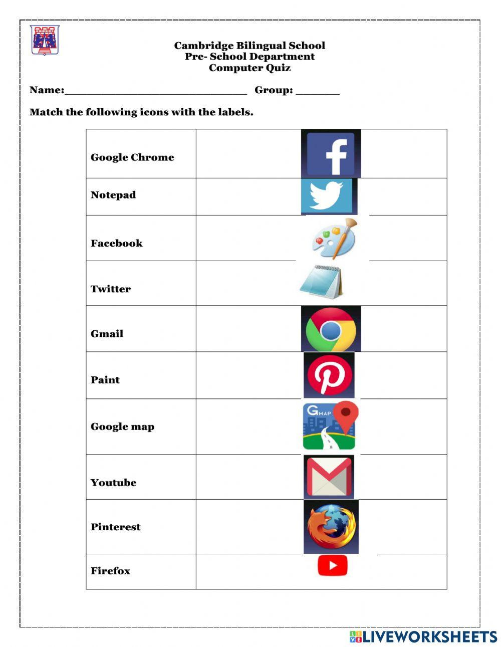 1187153 | Computer icons | teacherCBS | LiveWorksheets