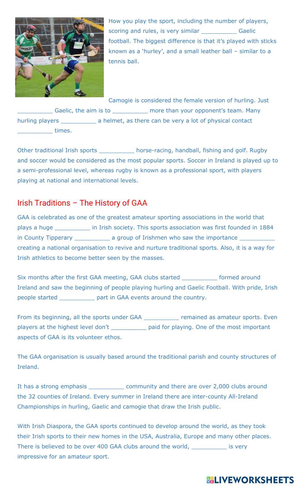 Irish Traditions – Sports