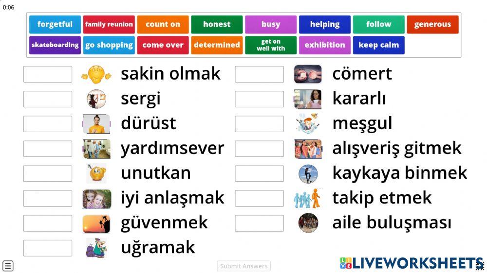 8.sinif 1.üni̇te friendship sürükle birak set-2