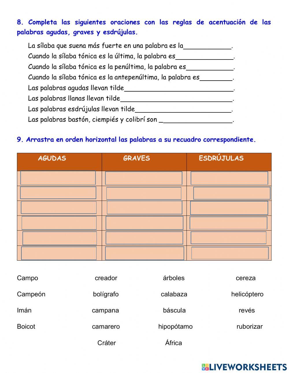 Acentuación general y verbos