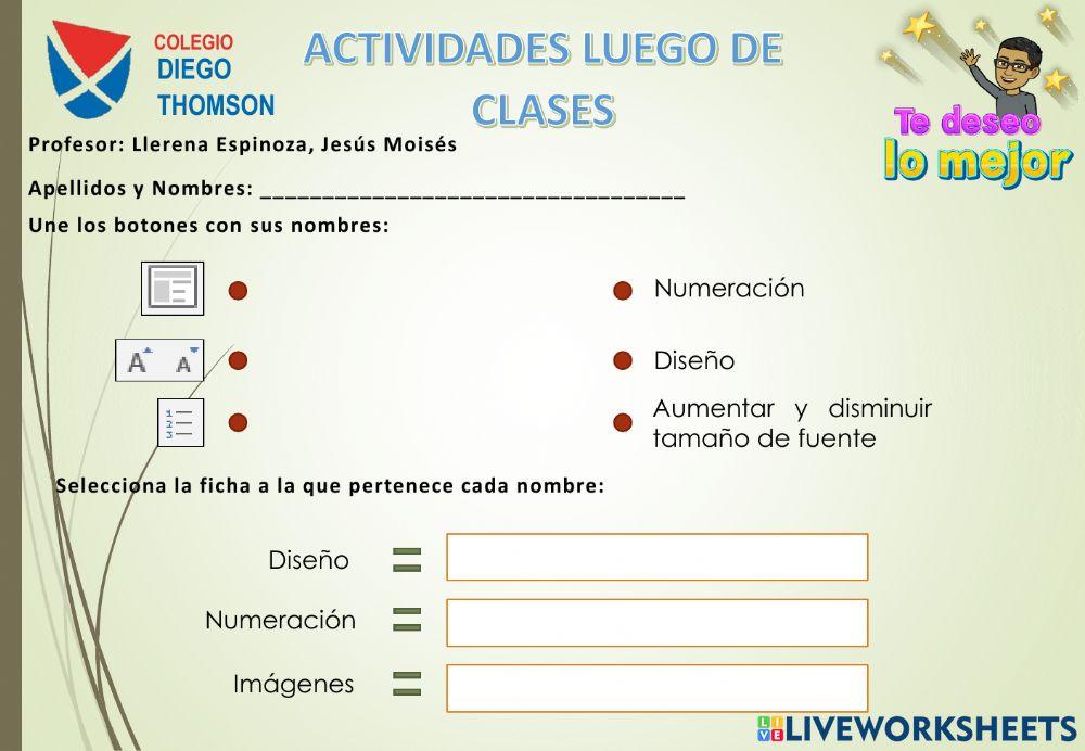 Ficha Agosto Clase 1 - 3º grado