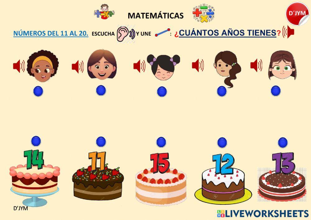 Dictado del números del 11al 20