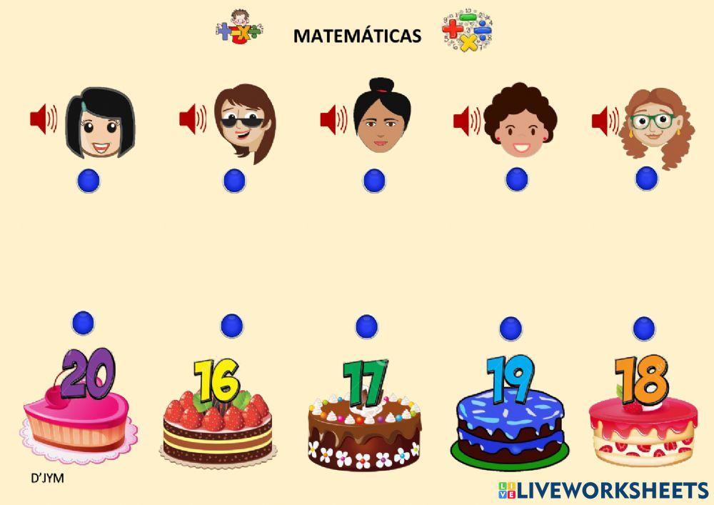 Dictado del números del 11al 20