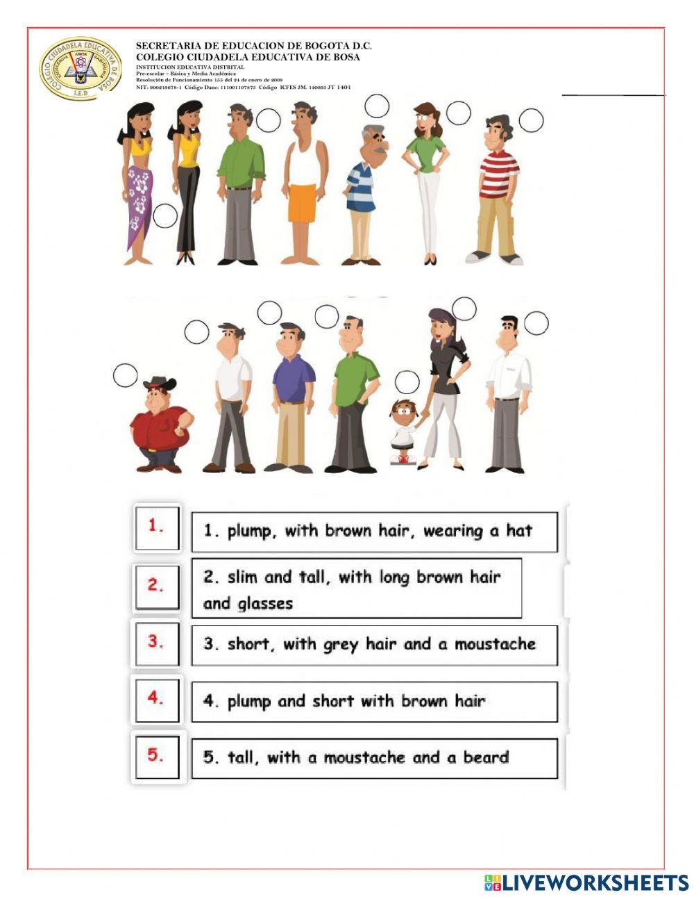 Peoples description and possessives adjectives