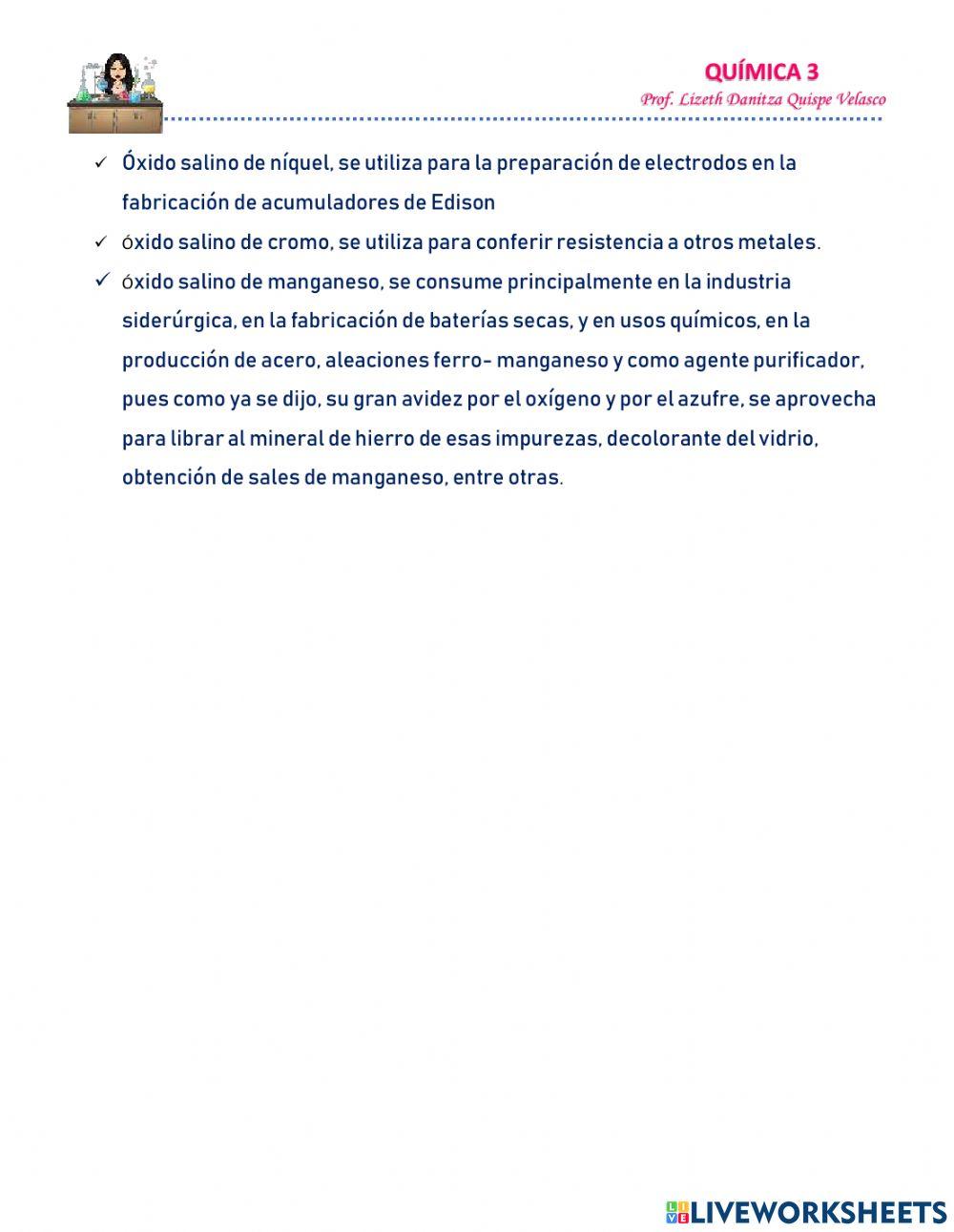 Oxidos dobles, salinos o mixtos