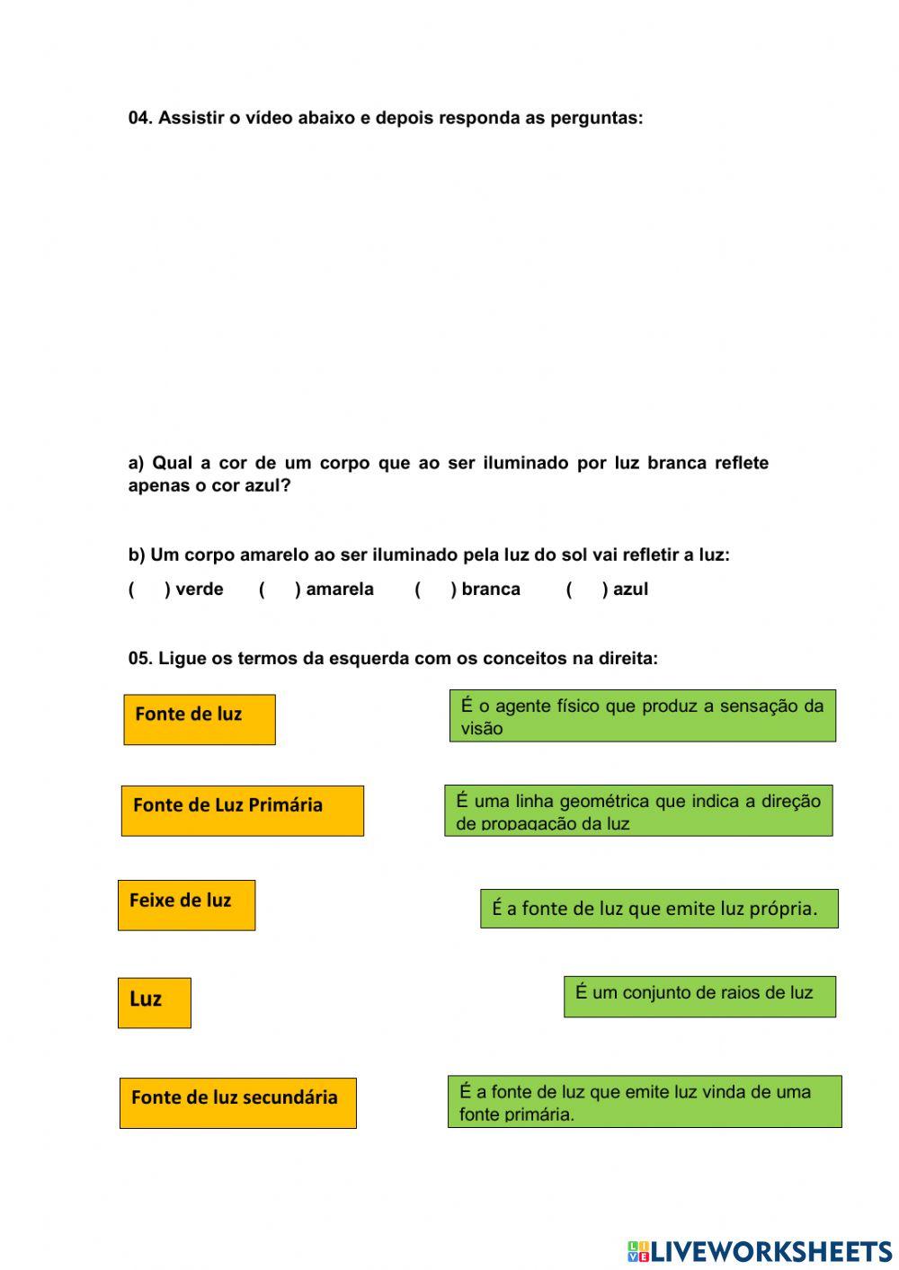 Atividade conceitos básicos de óptica