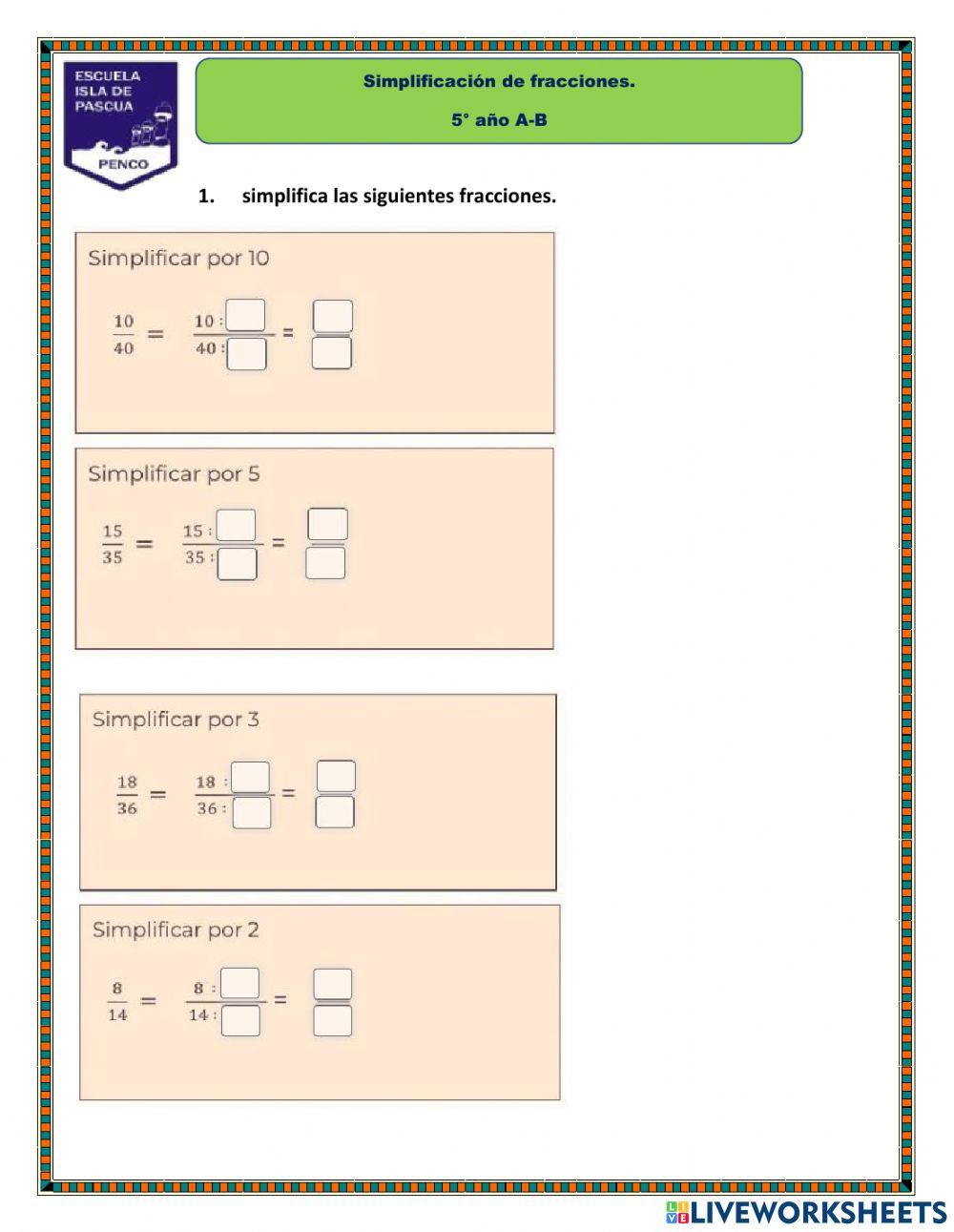 Fracciones equivalentes