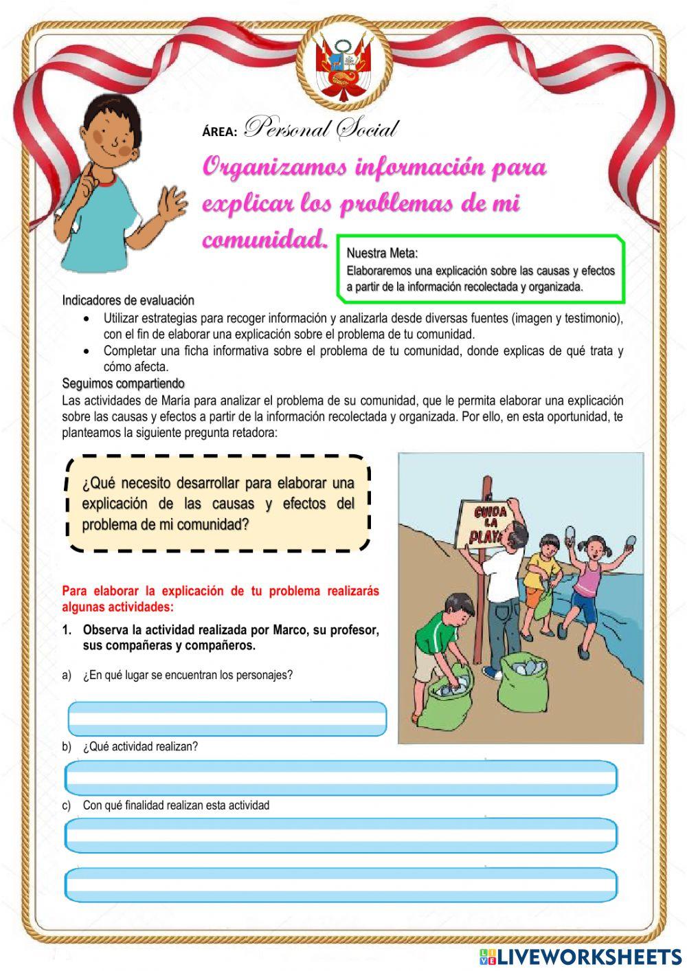 Organizamos información para explicar los problemas de mi comunidad