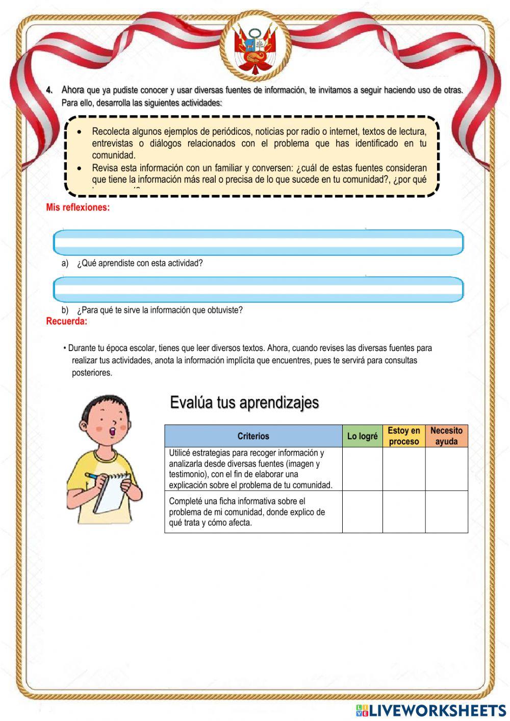 Organizamos información para explicar los problemas de mi comunidad