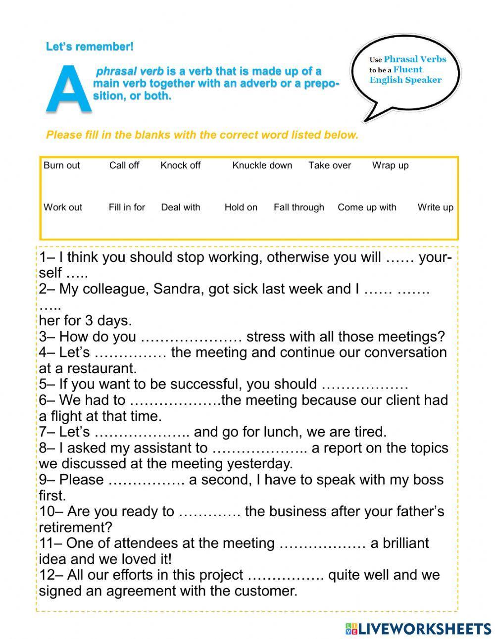 Phrasal Verbs for Business