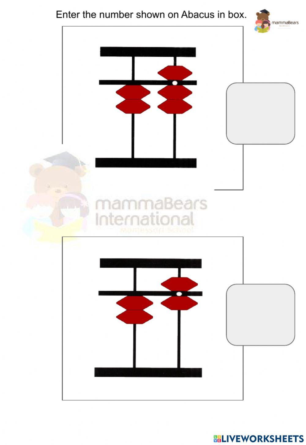 Abacus flashcard reading practice 21-30