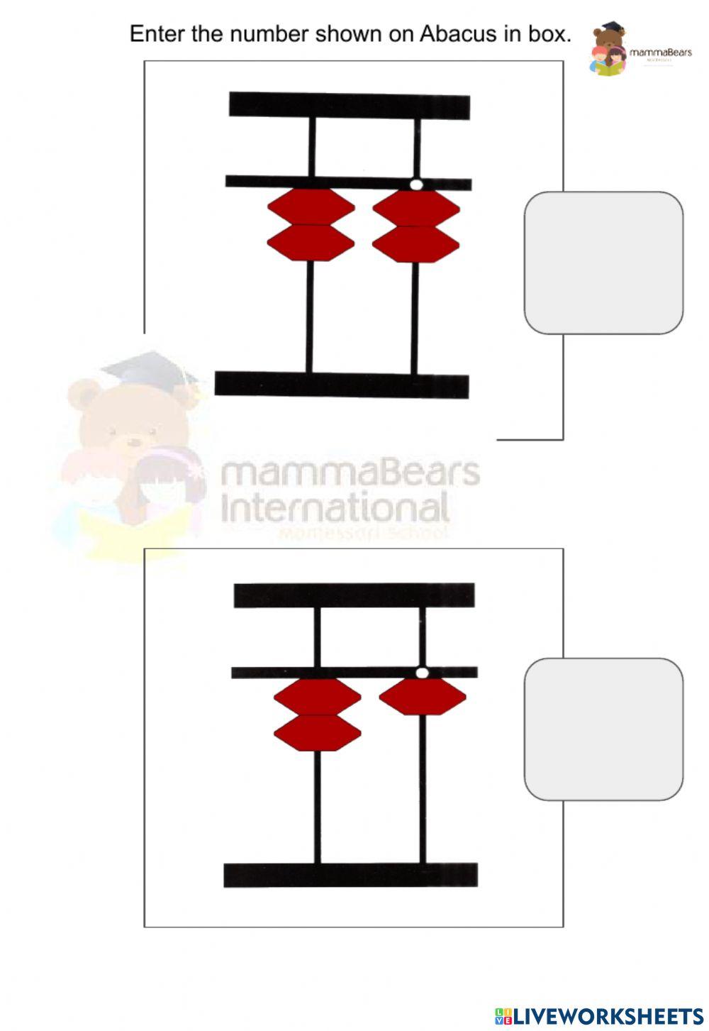 Abacus flashcard reading practice 21-30