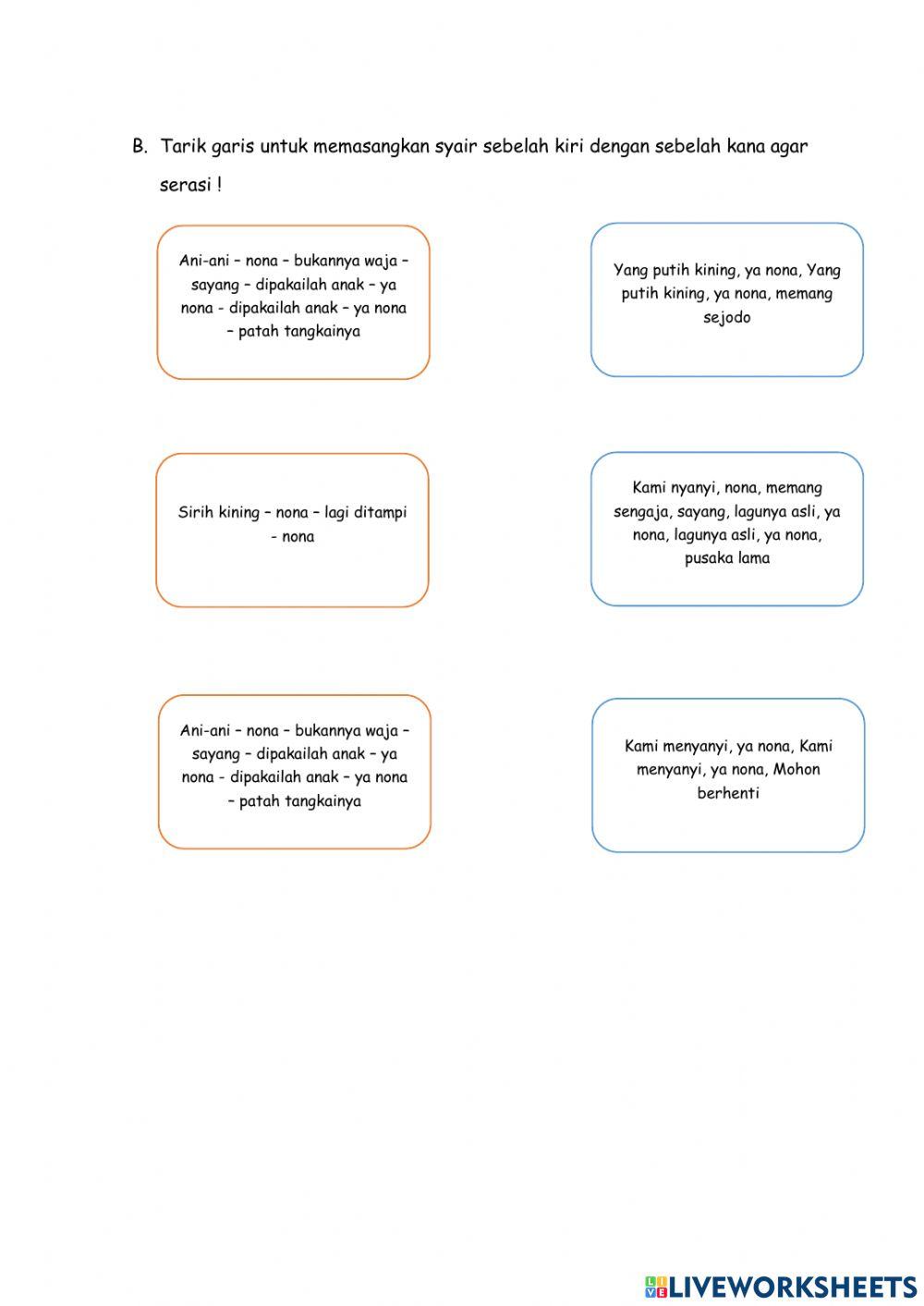Soal Latihan Lagu Sirih Kuning