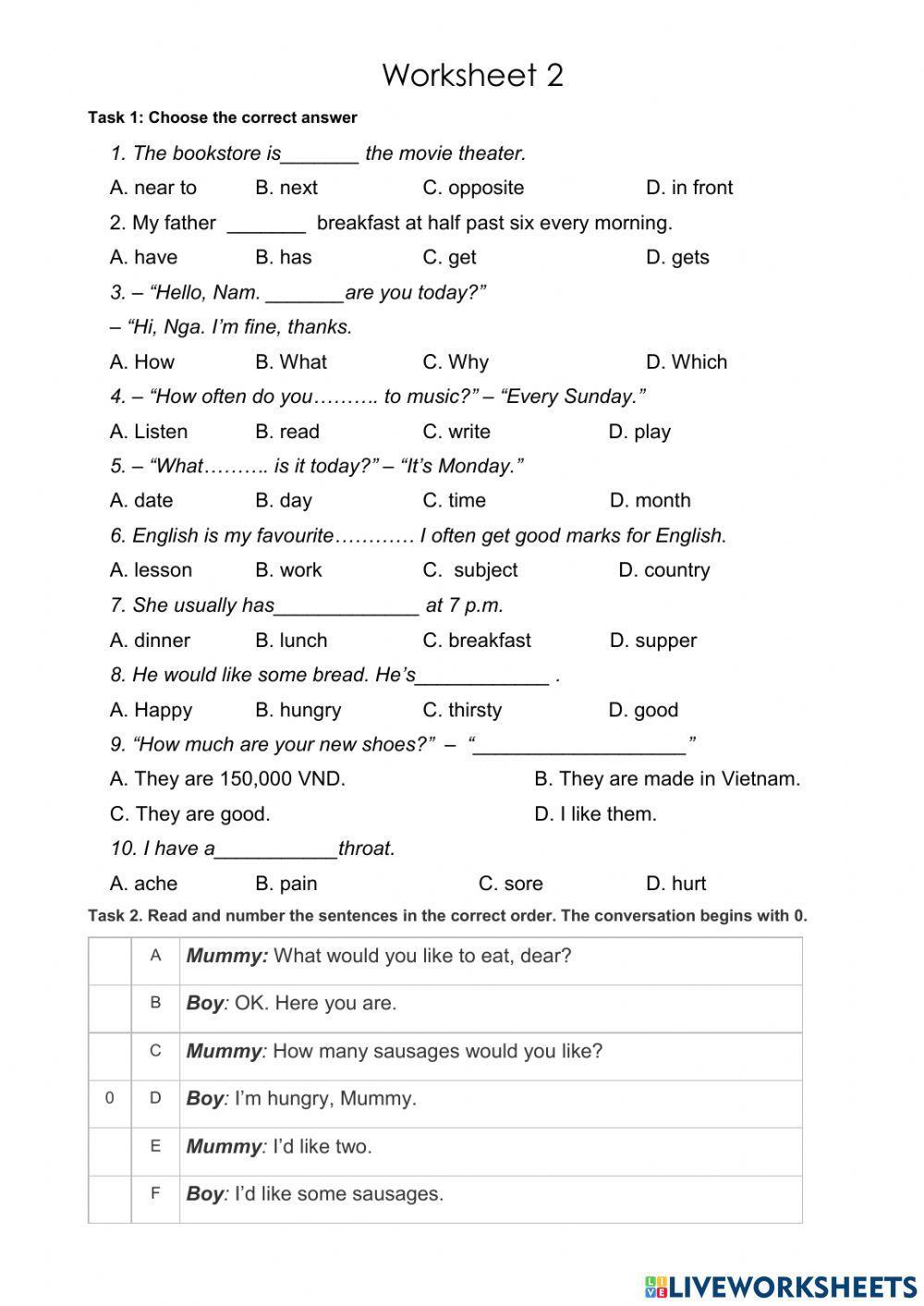 What would you like to eat 2