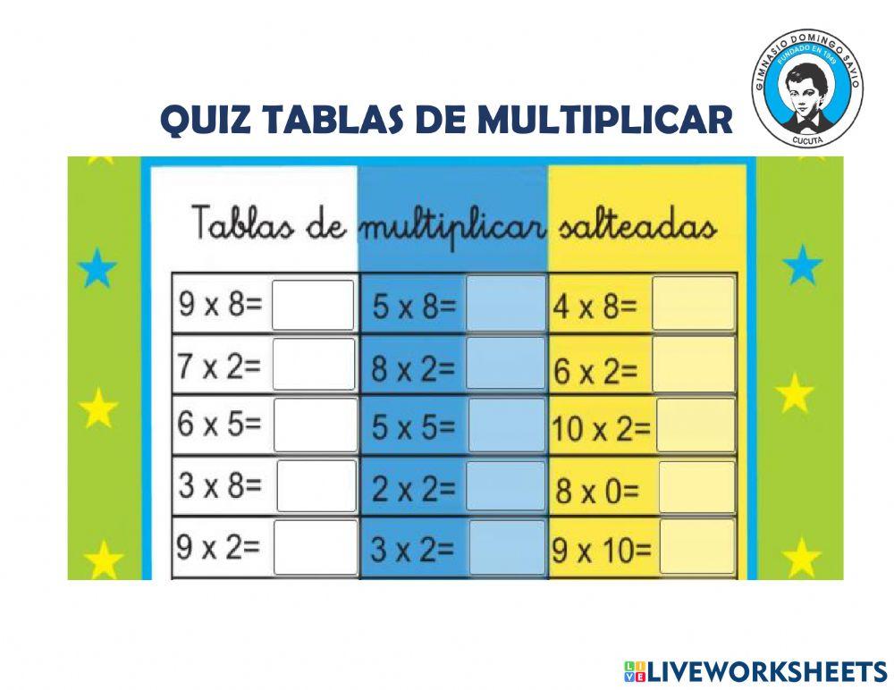 teste/quiz online de multiplicação