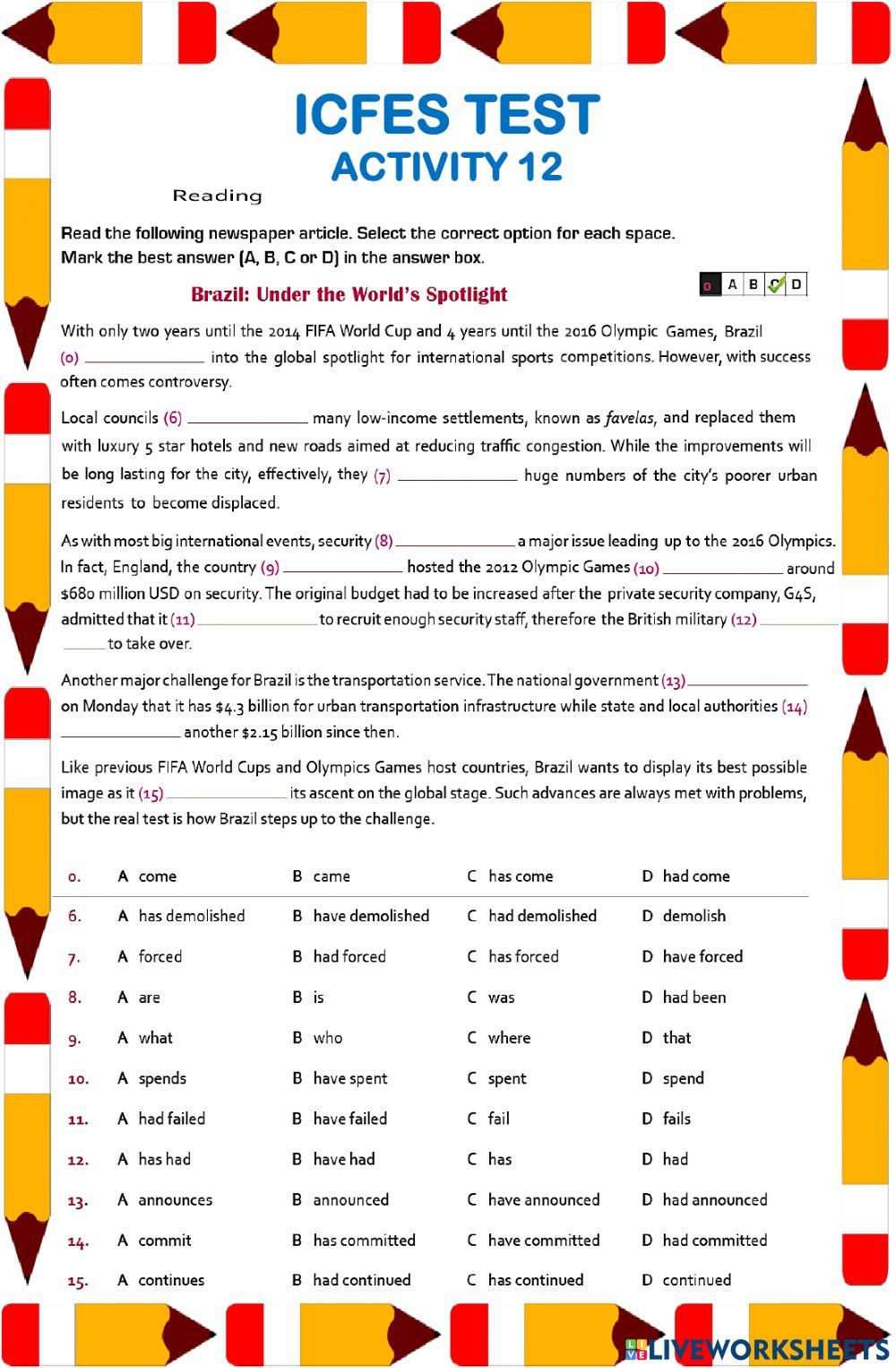 Icfes Test - Activity 12
