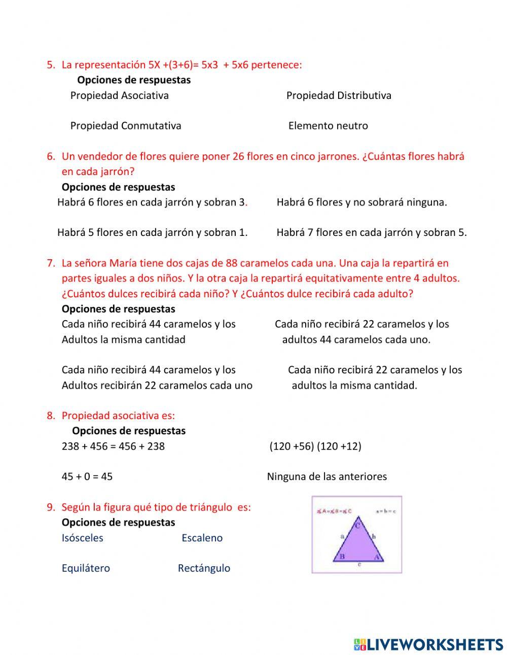 Preguntas de matemática