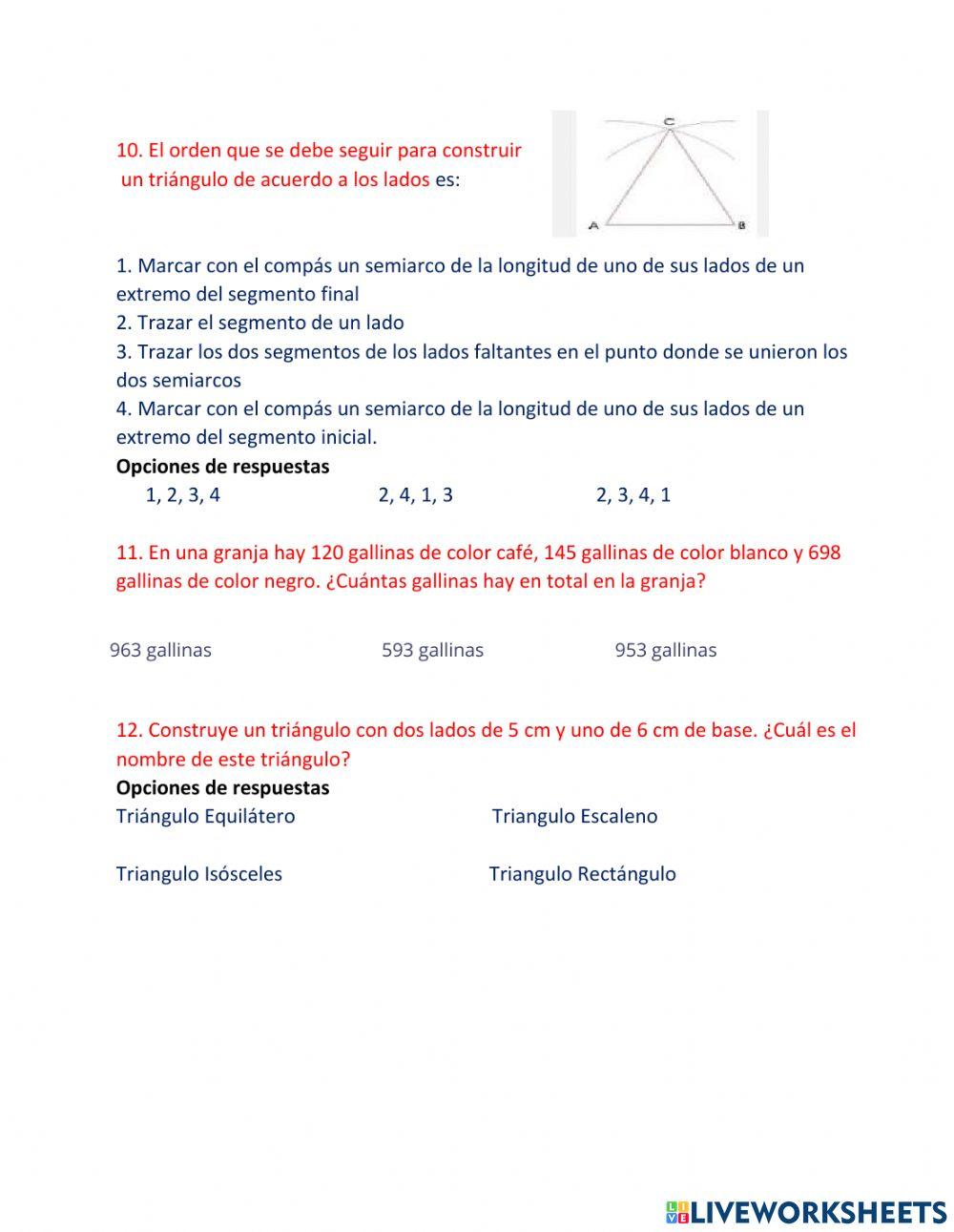 Preguntas de matemática