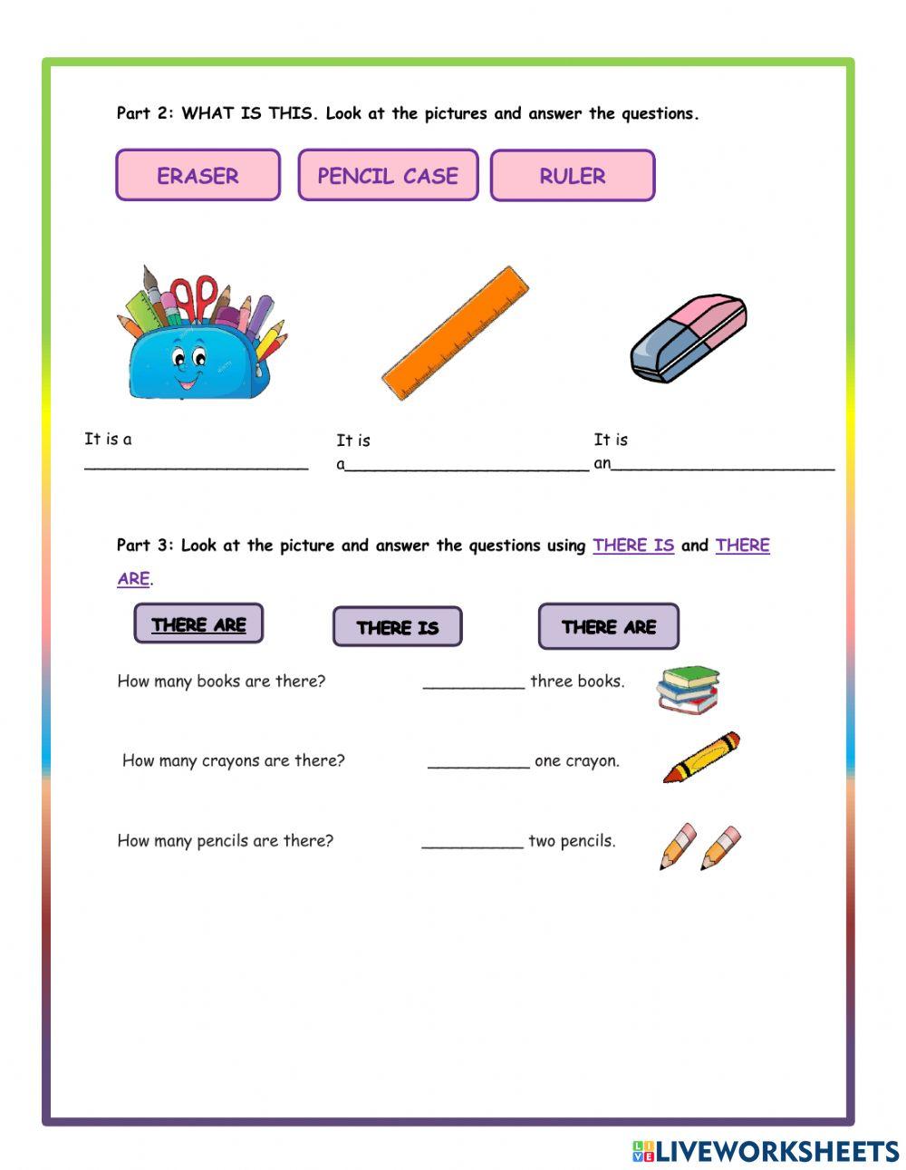 SUMMATIVE ASSESSMENT SCHOOL SUPPLIES