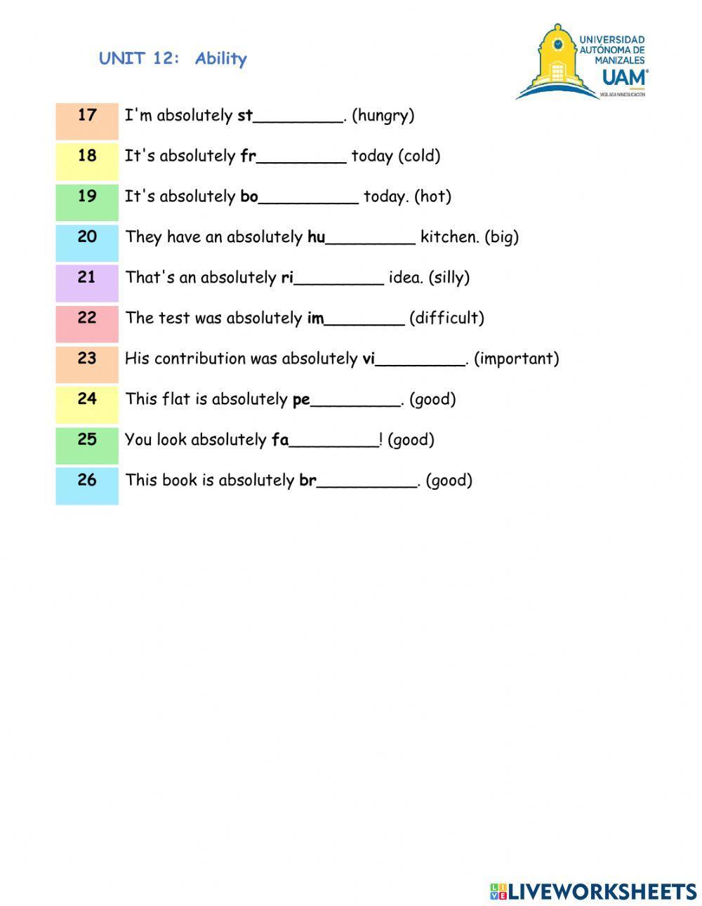 Non gradable adjectives