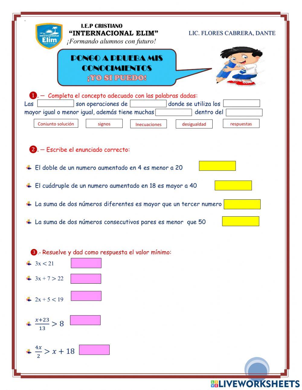 Inecuaciones