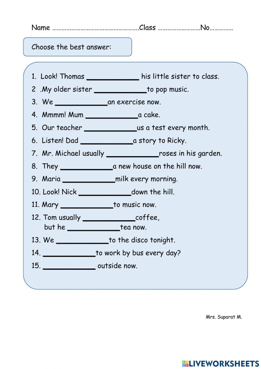 Present Simple Tense & Present Continuous Tense