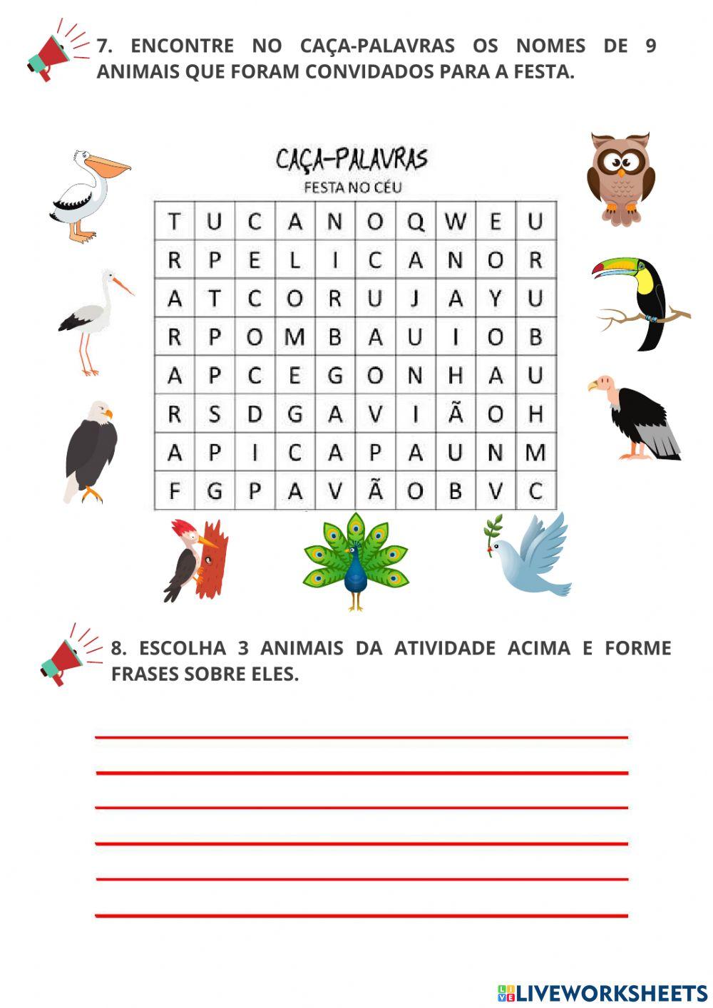 Atividade história festa no céu