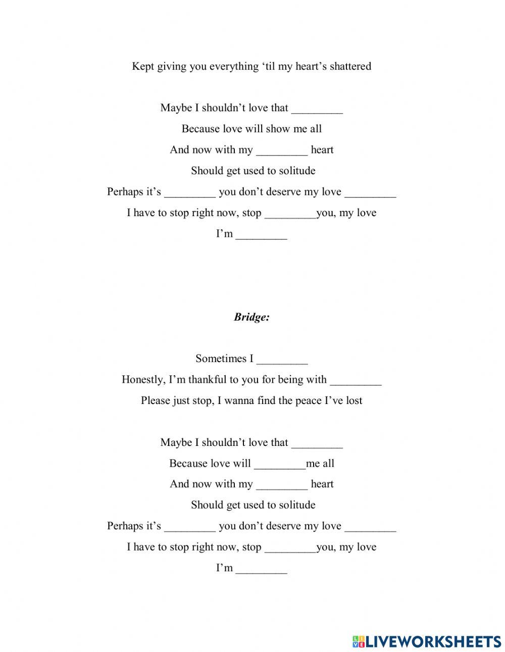 Stop loving , i'm jaded