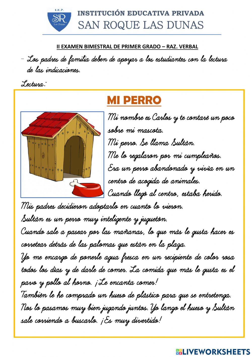 Examen mensual de Raz Verbal