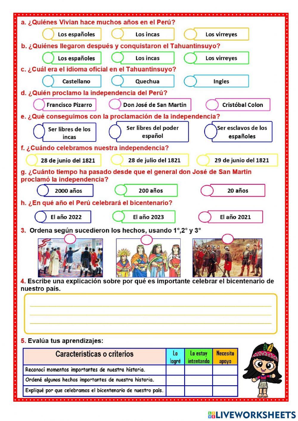 Leemos la historia de nuestro perú