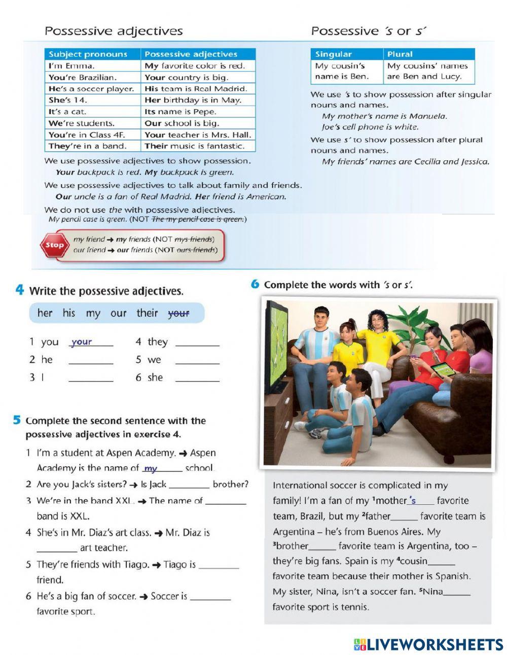 Possessive adjetives