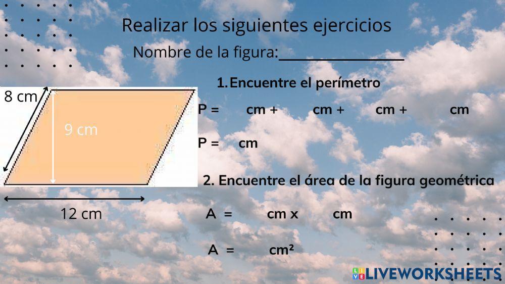 Área y perímetro rombo y romboide.
