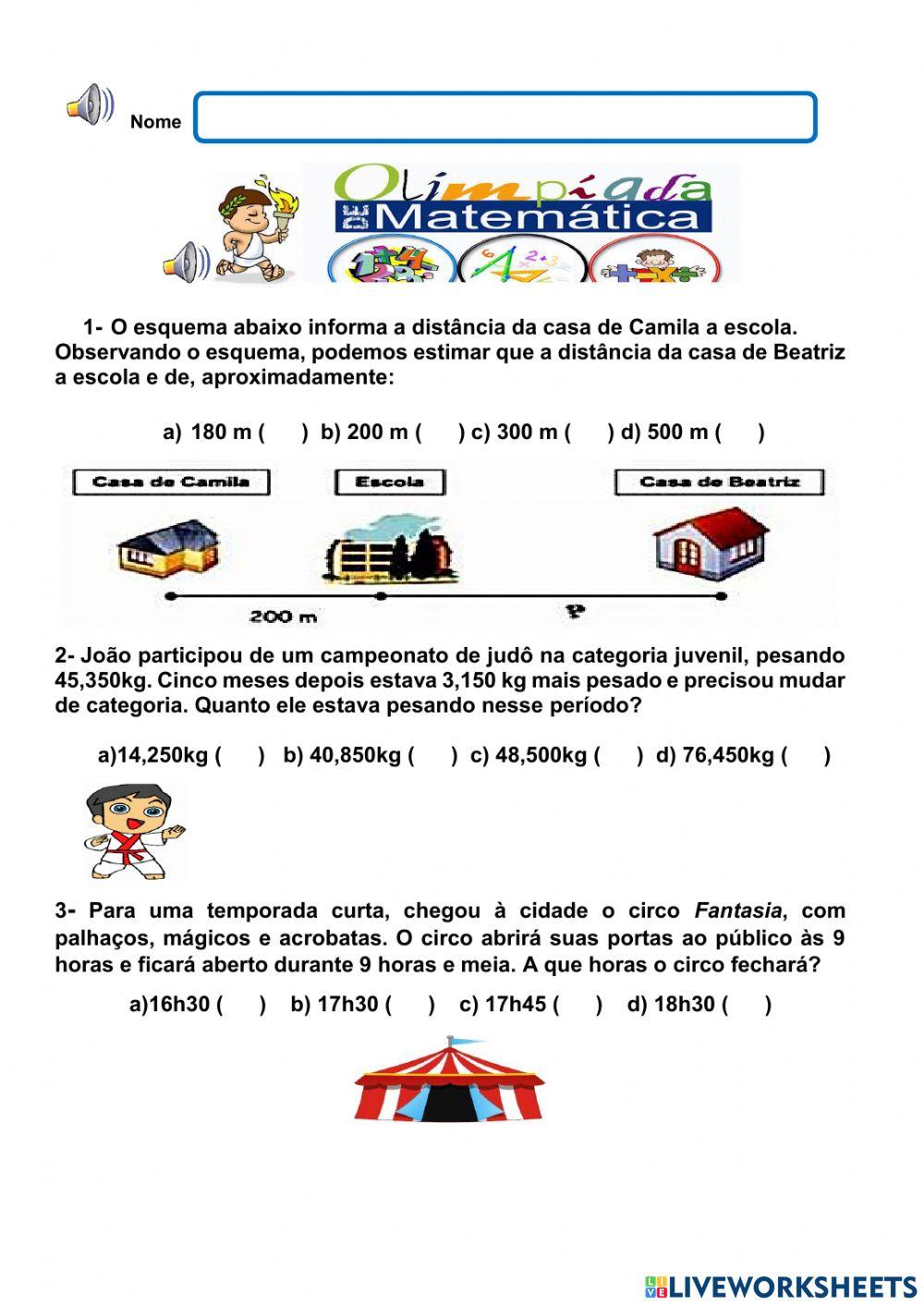 Olimpíada de matemática Olimpíada de matemática