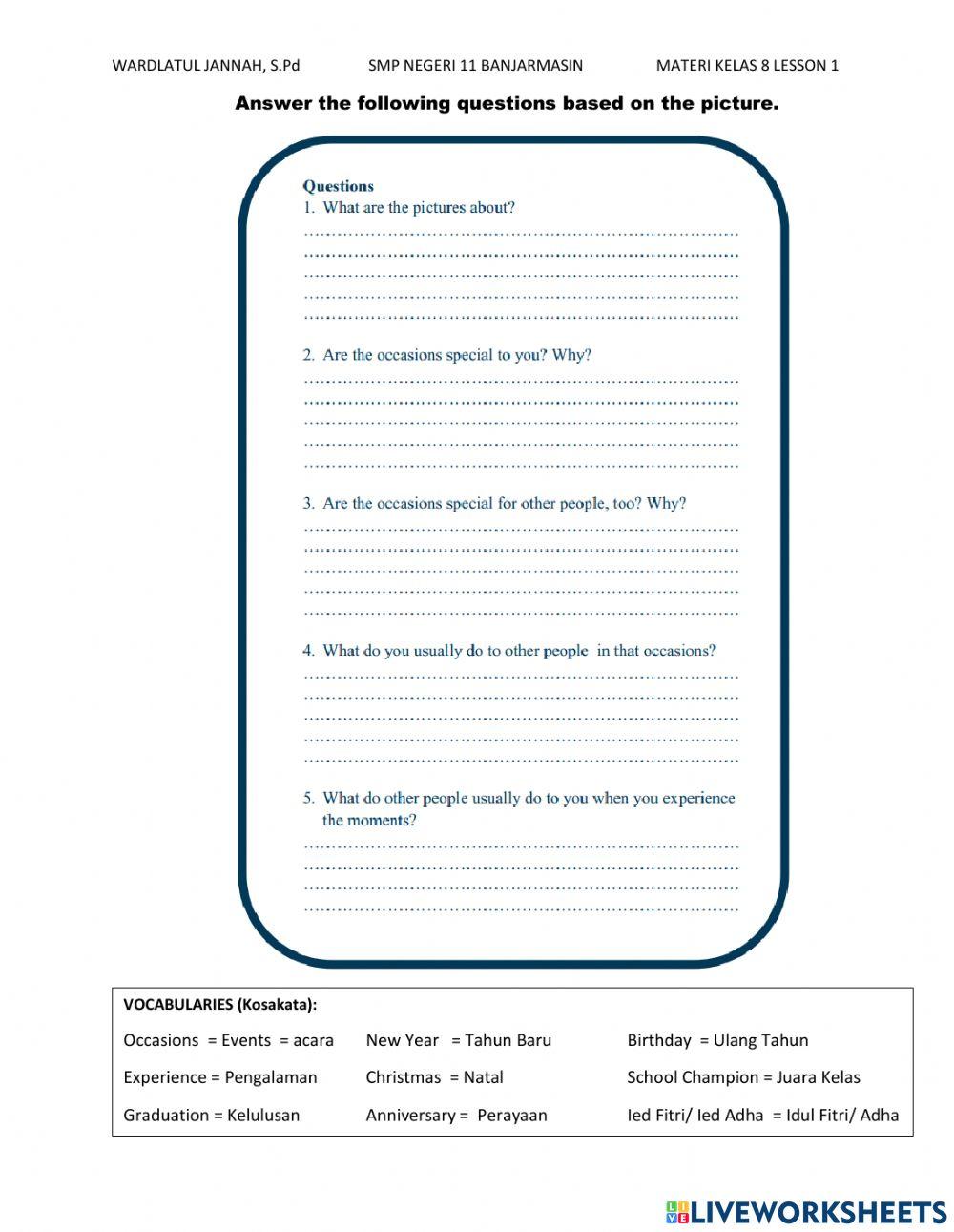 LESSON 1 HAPPY BIRTHDAY TO YOU