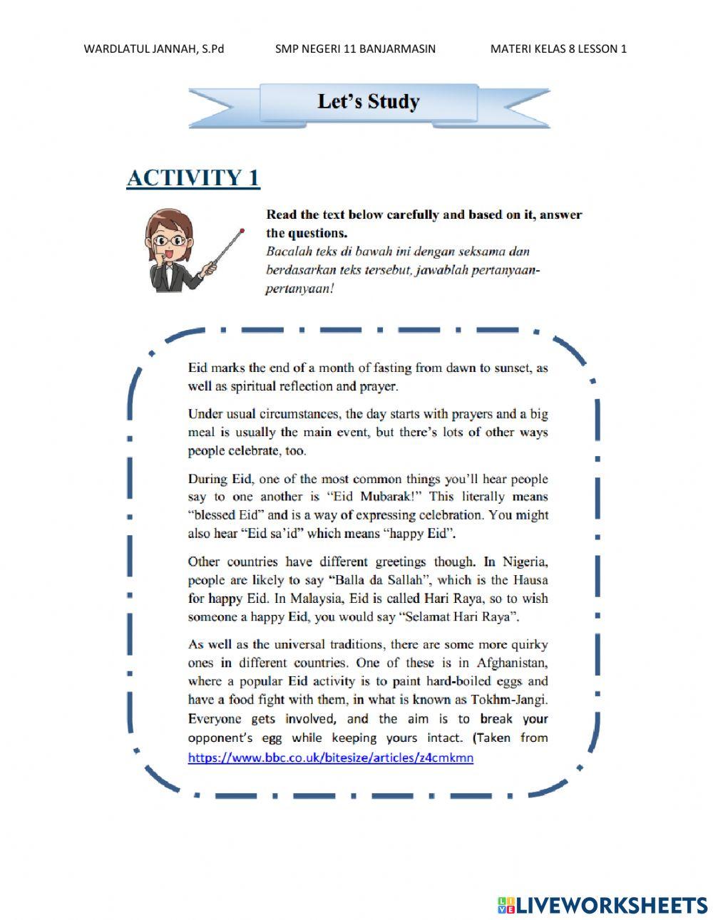 LESSON 1 HAPPY BIRTHDAY TO YOU