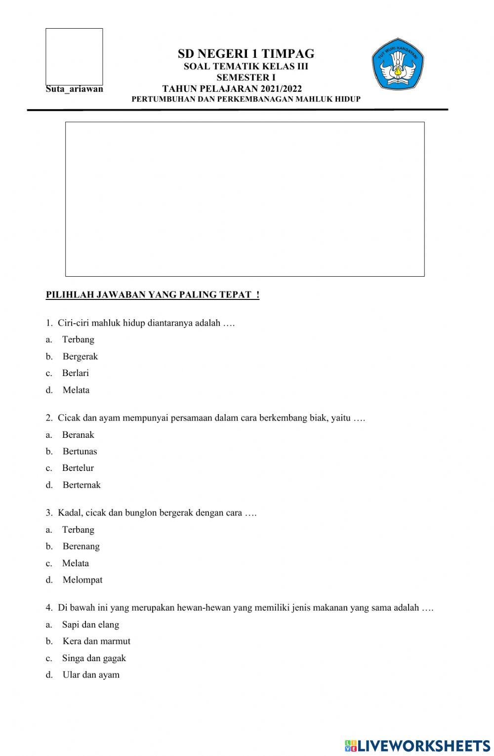 Pertumbuhan dan Perkembangan Mahluk Hidup