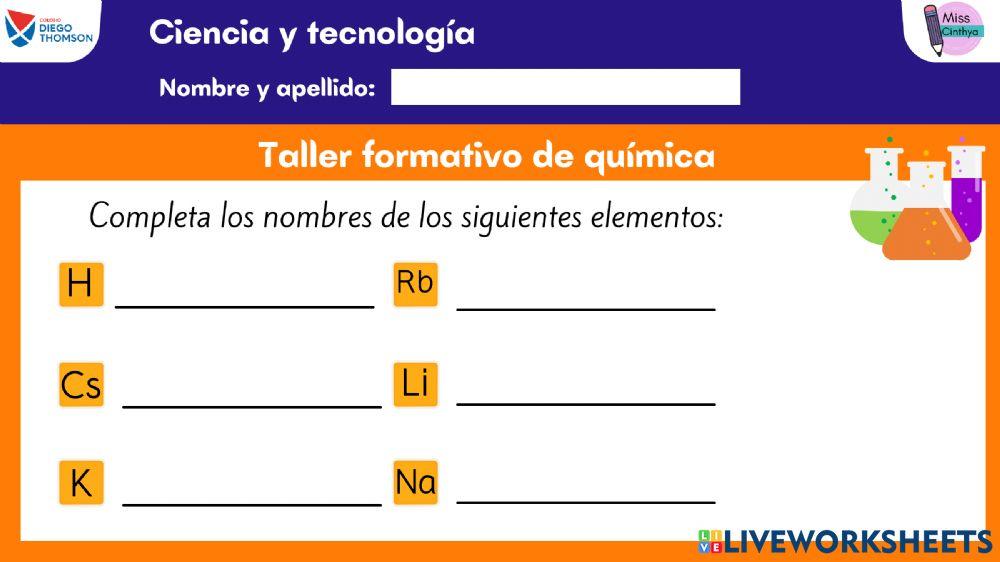 Clasificación de los elementos