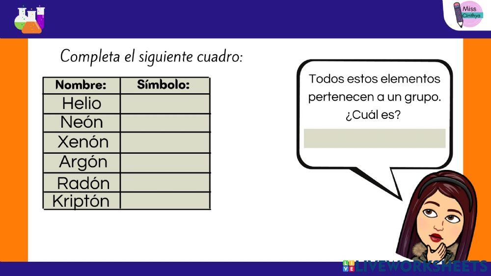 Clasificación de los elementos