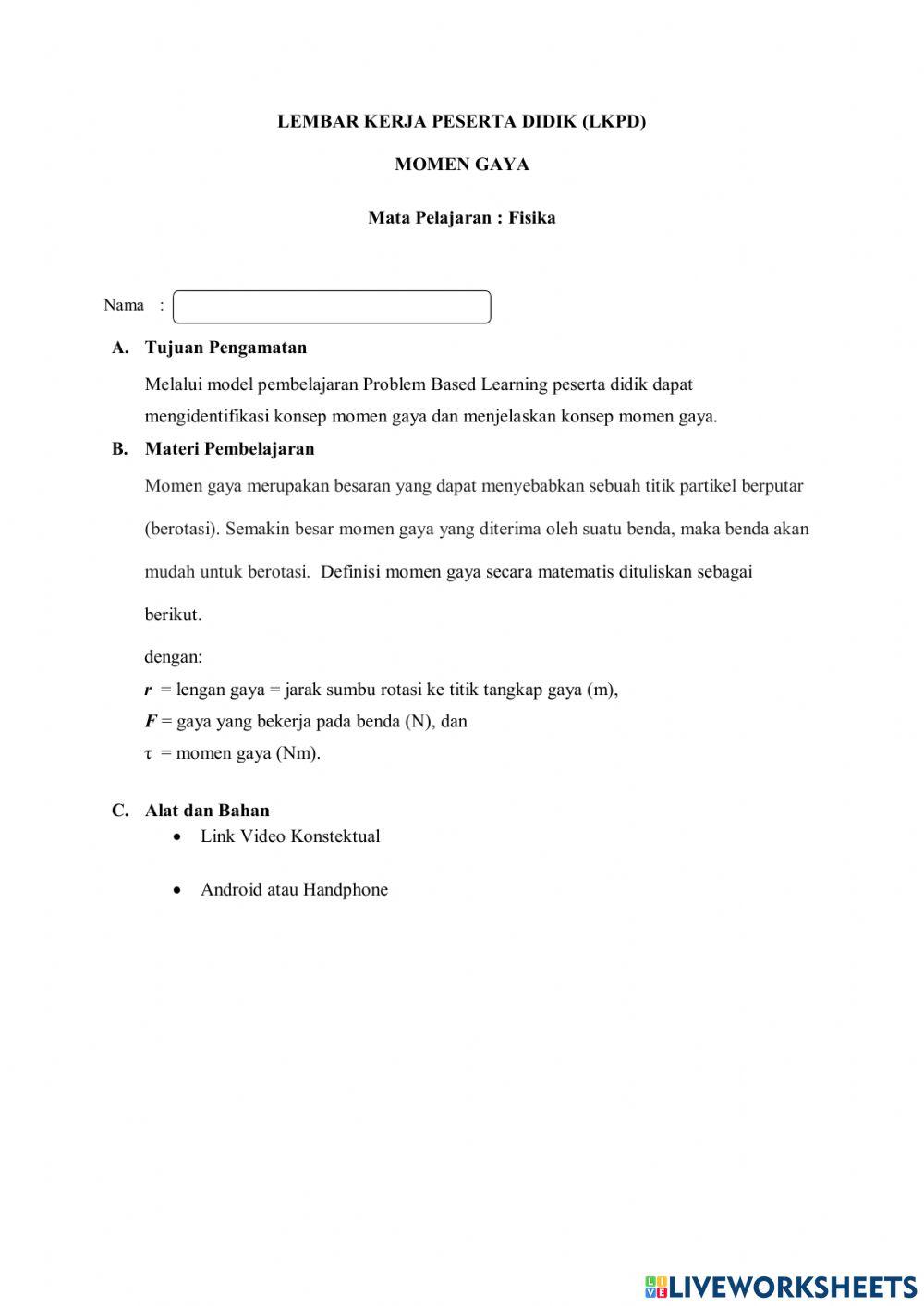 Lkpd momen gaya 1